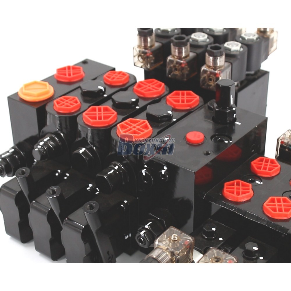 Solenoid Operated 6 Spool Hydraulic Sectional Valve DCV100E DCV58 detail image